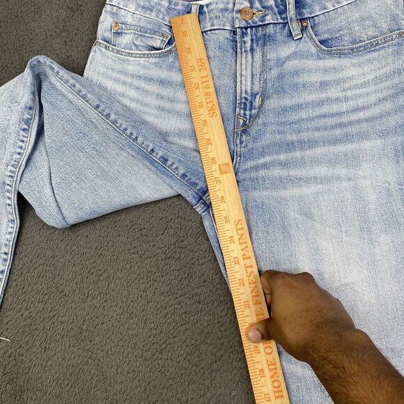 Porter Blue Jeans Womens 28 Blue High Rise Straight Leg Distressed Raw Hem Denim - Picture 9 of 12